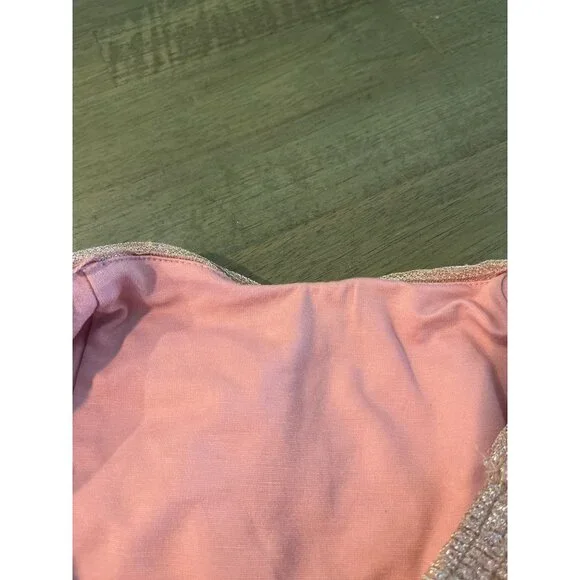 Maeve By Anthropologie Ruched Metallic Pink Strapless Top S - Picture 6 of 6